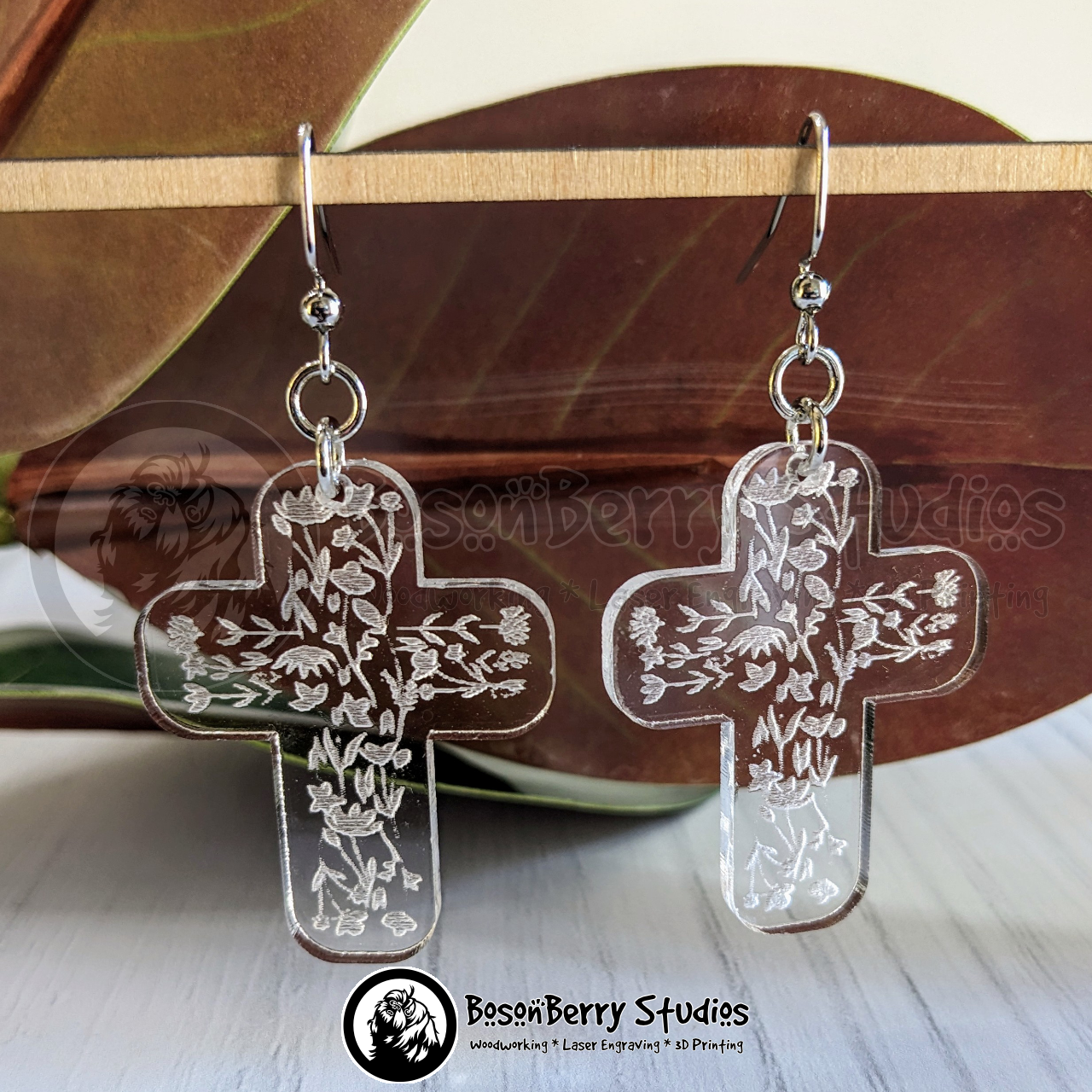 Clear Engraved Acrylic Earrings-4 Designs