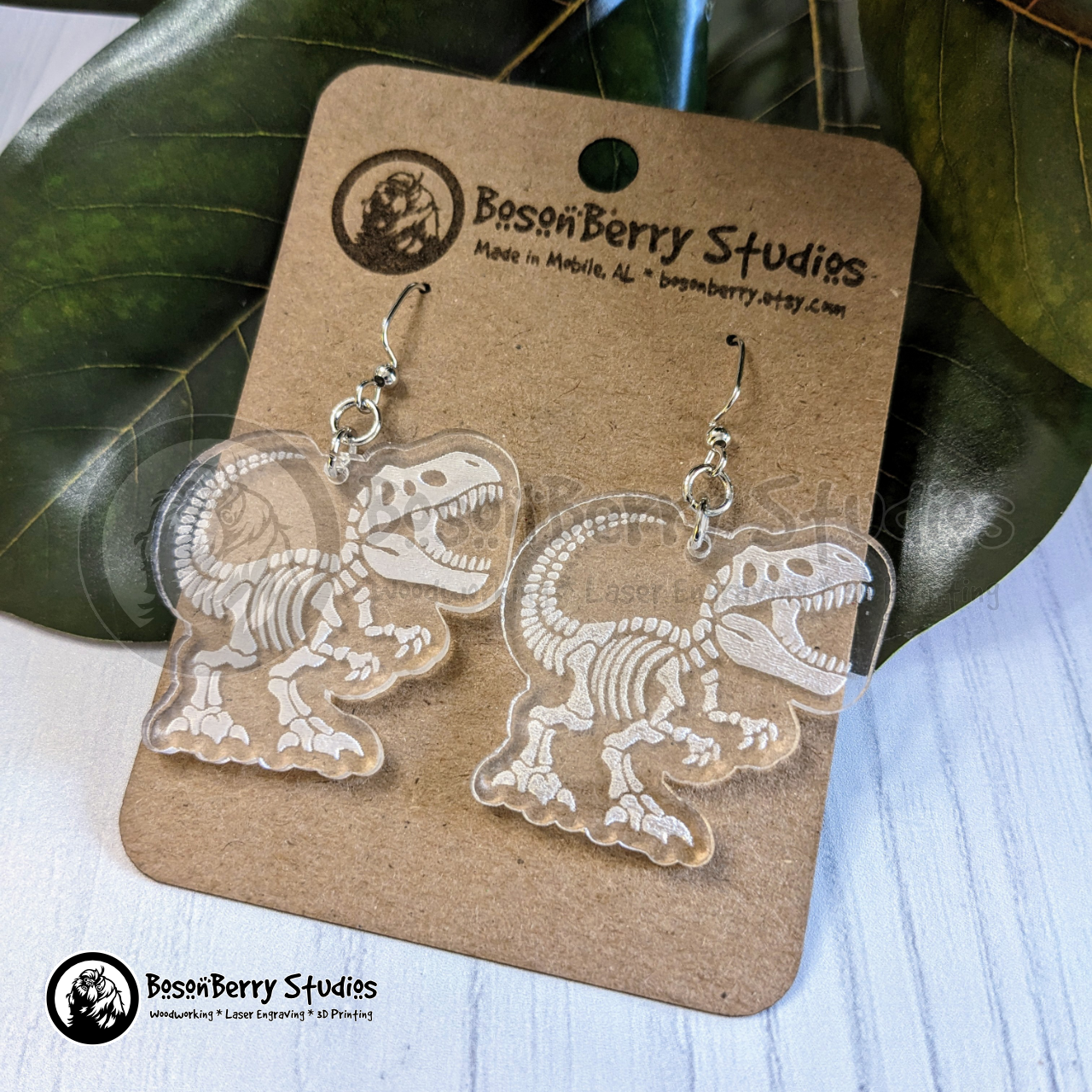 Clear Engraved Acrylic Earrings-4 Designs