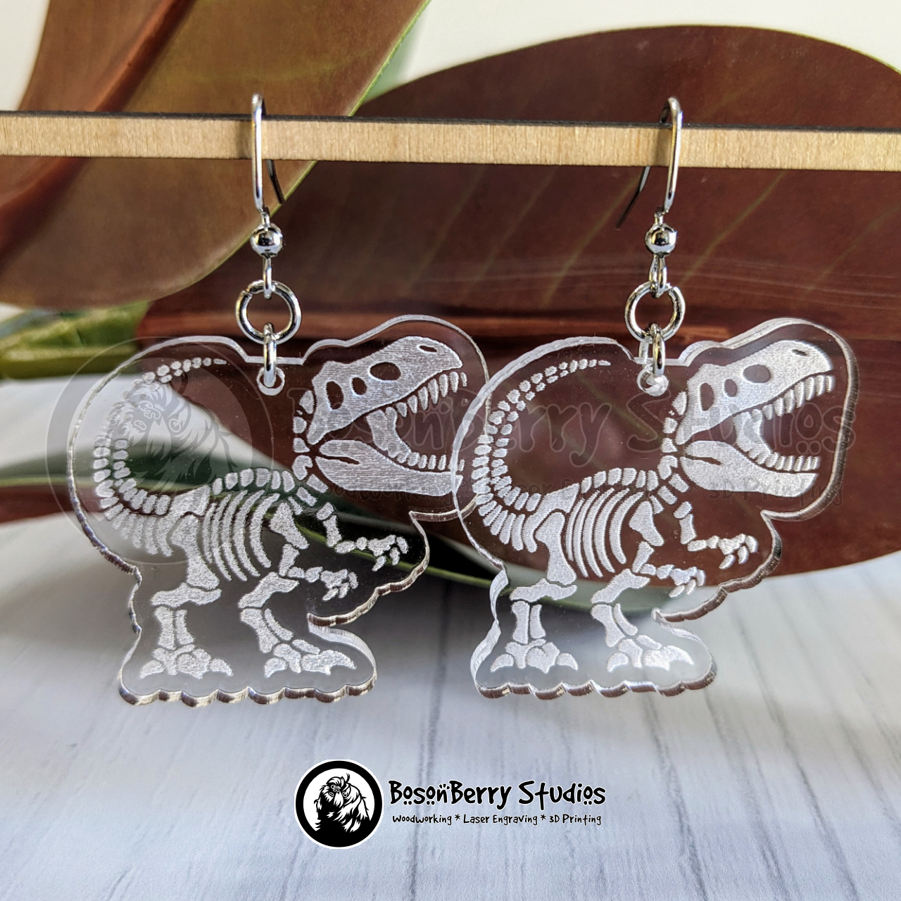 Clear Engraved Acrylic Earrings-4 Designs