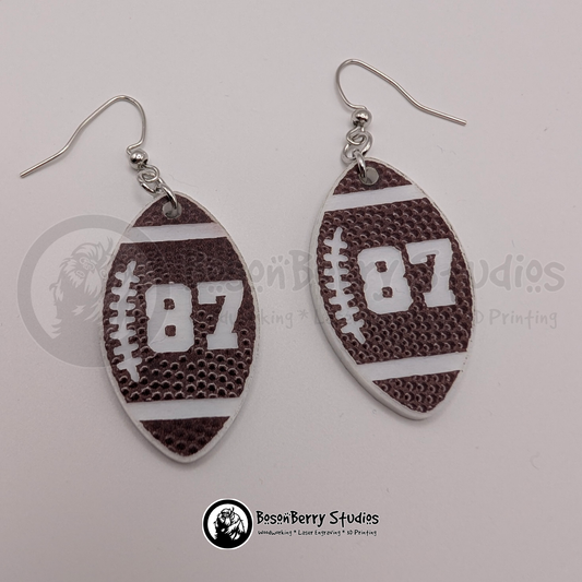 Football Textured Acrylic Earrings