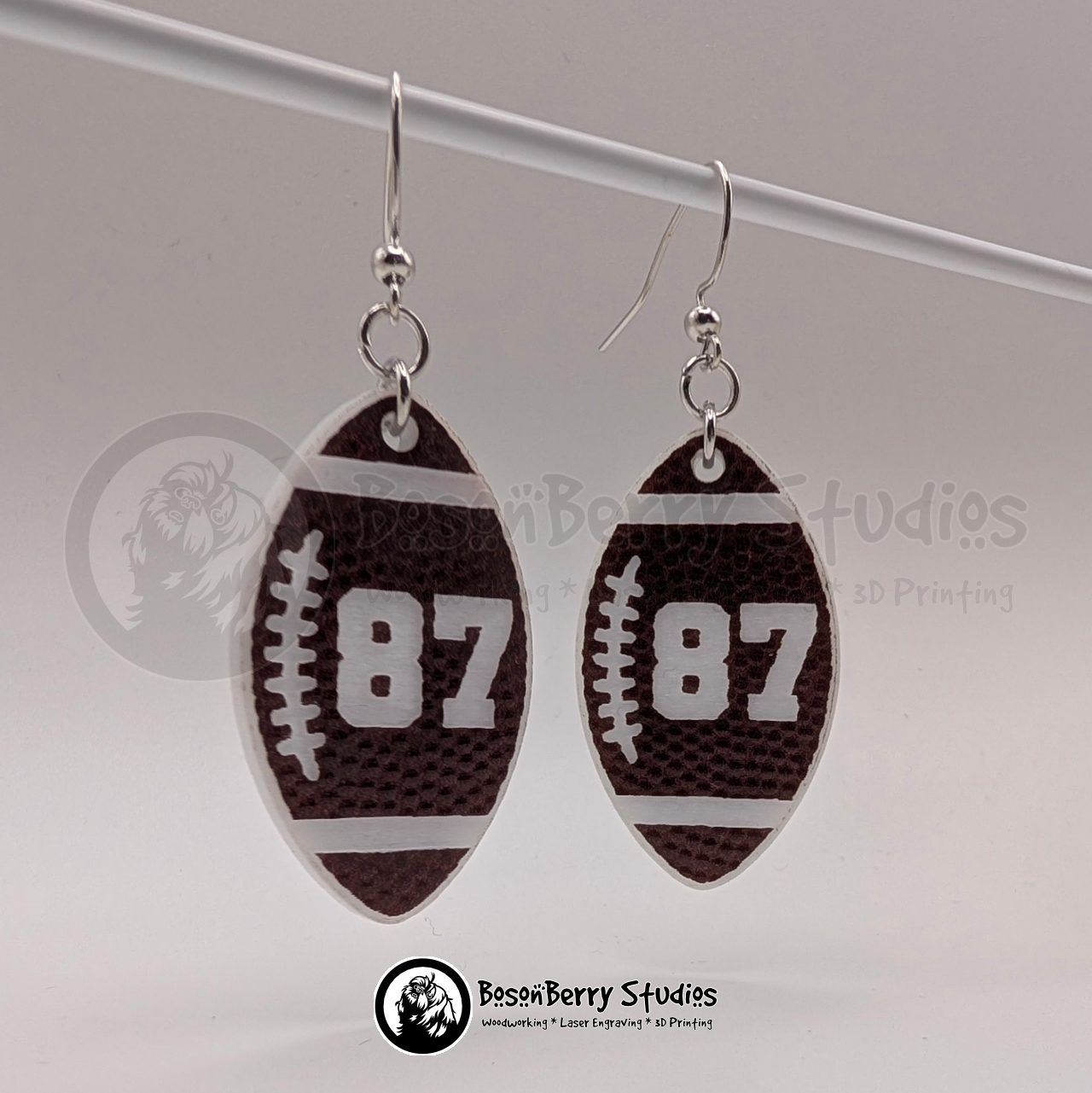Football & Basketball Textured Acrylic Earrings