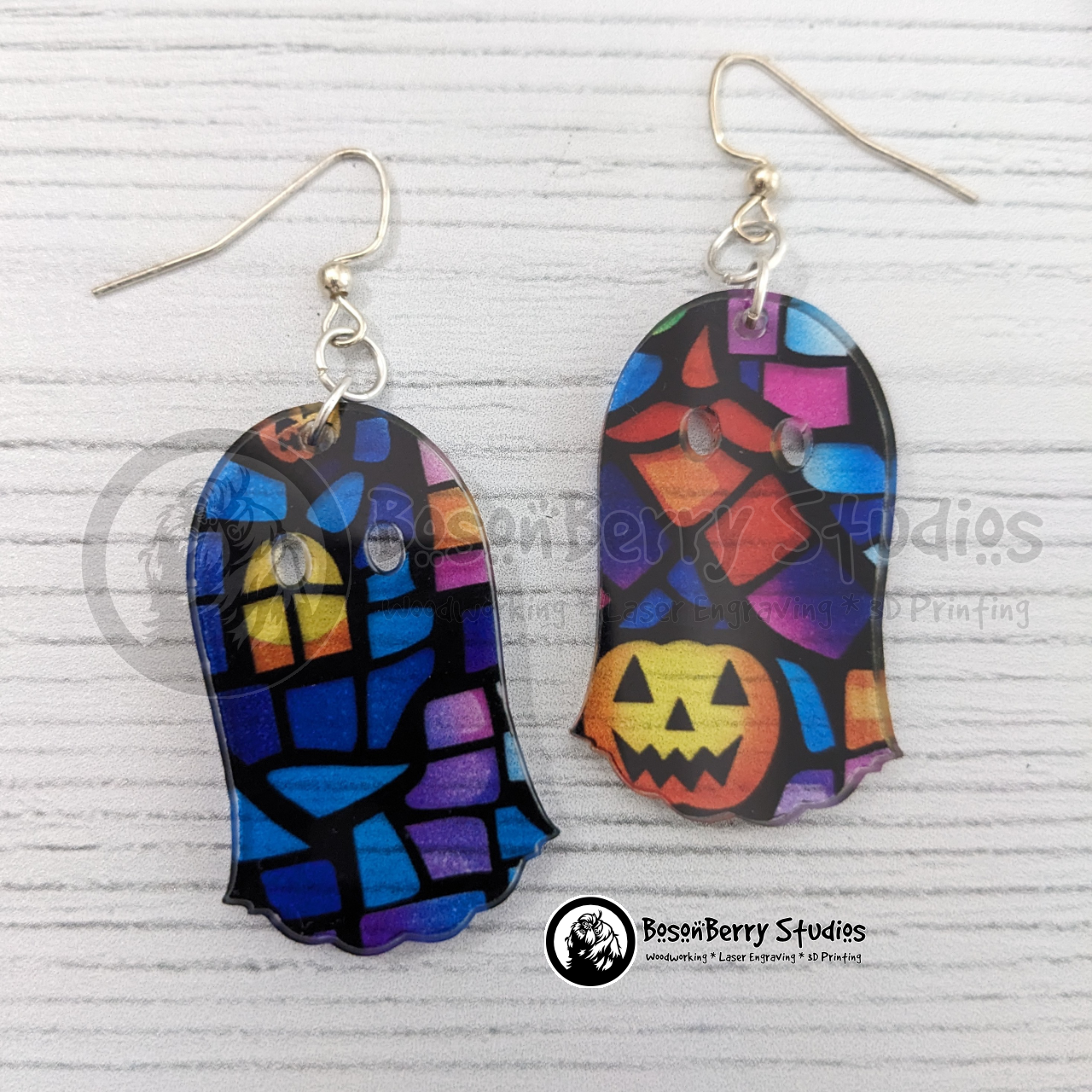 Acrylic "Haunted House Stained Glass" Earrings - 13 Designs