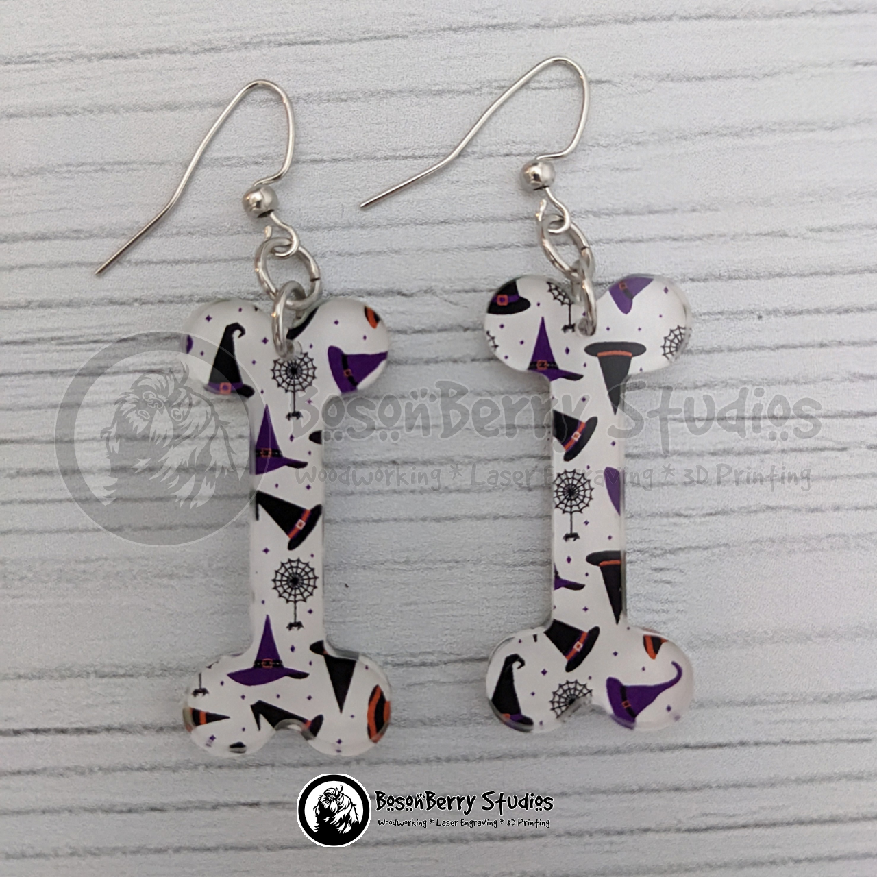 Acrylic "Halloween Hats and Spiders" Earrings - 13 Designs
