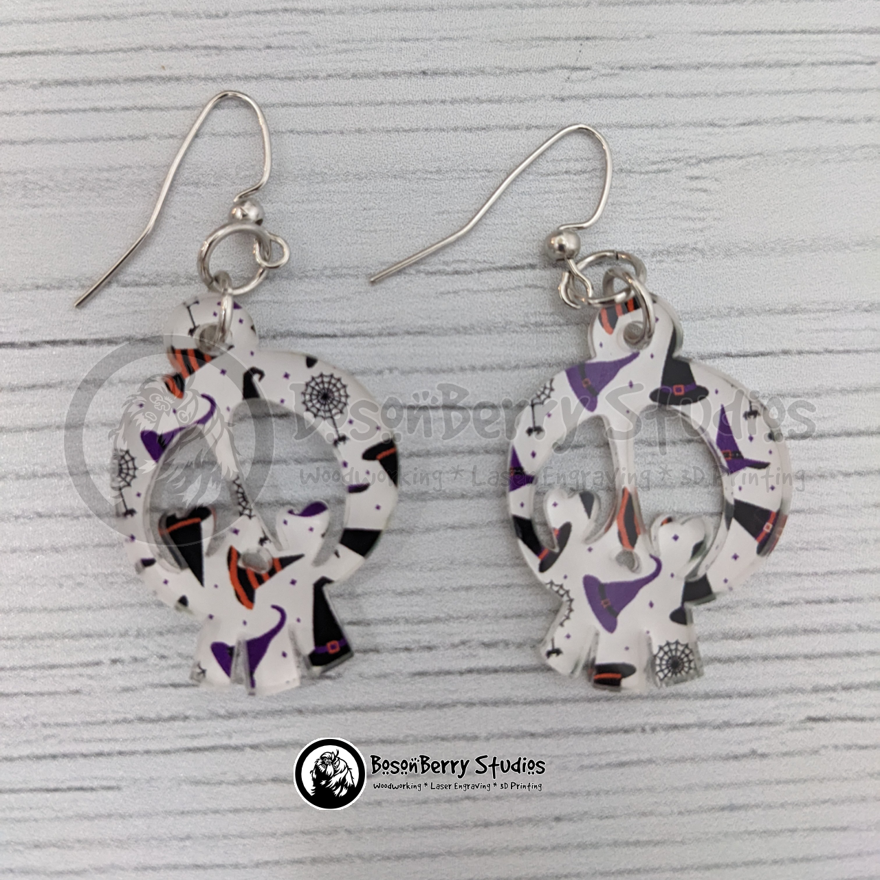 Acrylic "Halloween Hats and Spiders" Earrings - 13 Designs