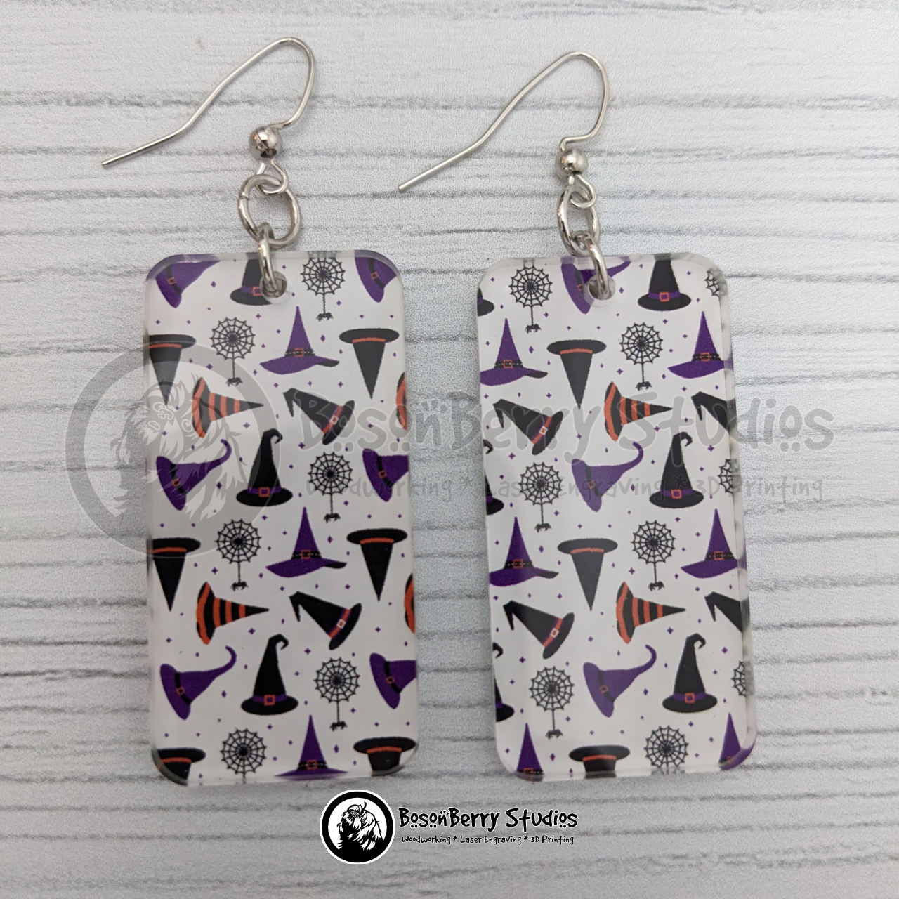 Acrylic "Halloween Hats and Spiders" Earrings - 13 Designs