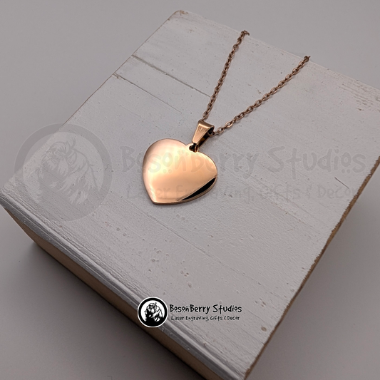 Heart Pendant Necklace with Personalized Engraving