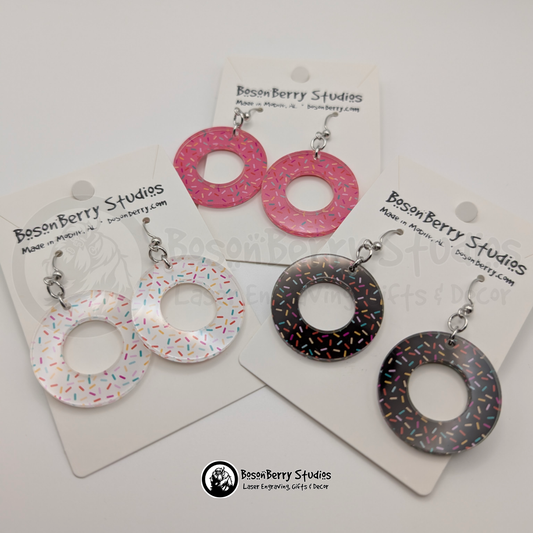 Sprinkle Donut Acrylic Earrings
