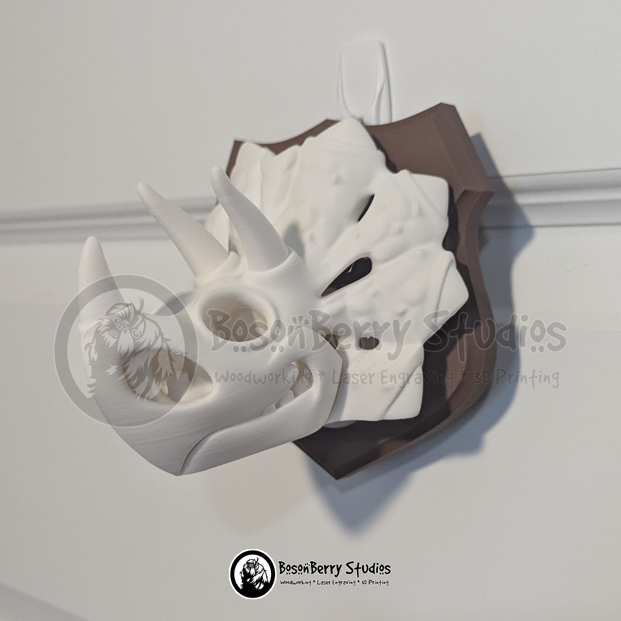 Mounted Triceratops Skull 3D Print