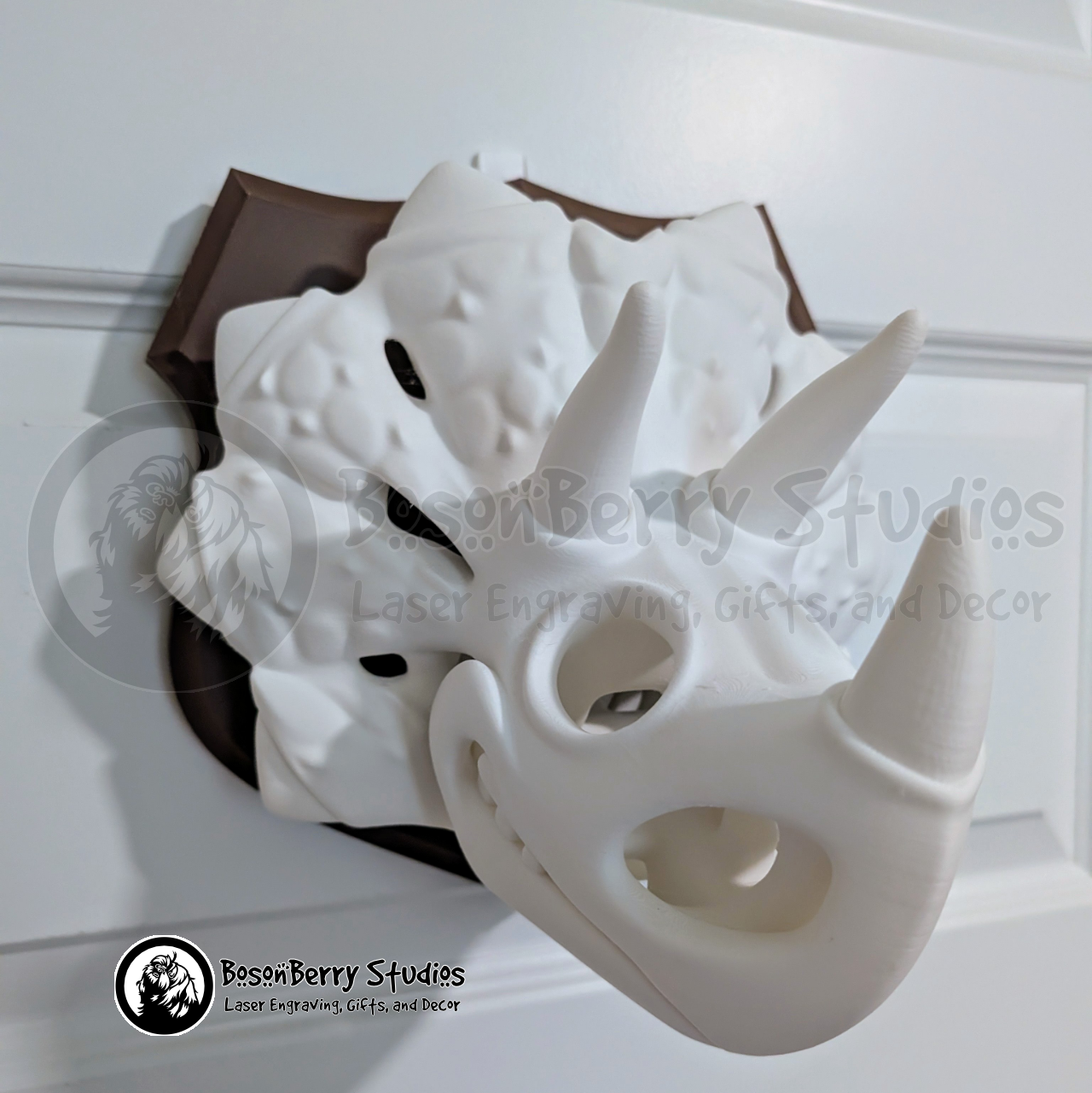 Mounted Triceratops Skull 3D Print