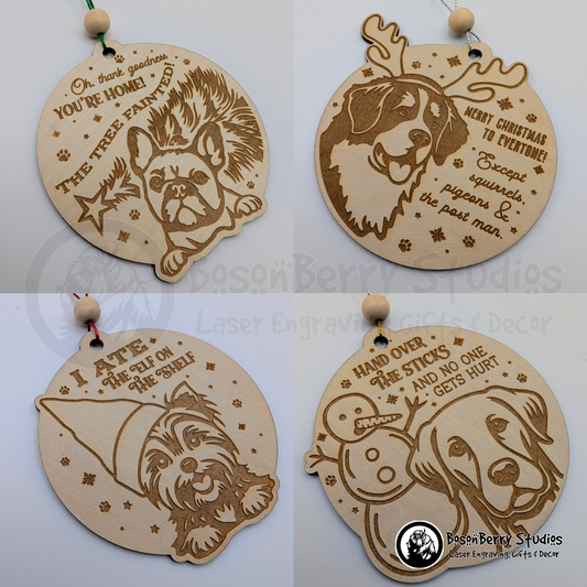 Funny Dog Breed Christmas Ornaments