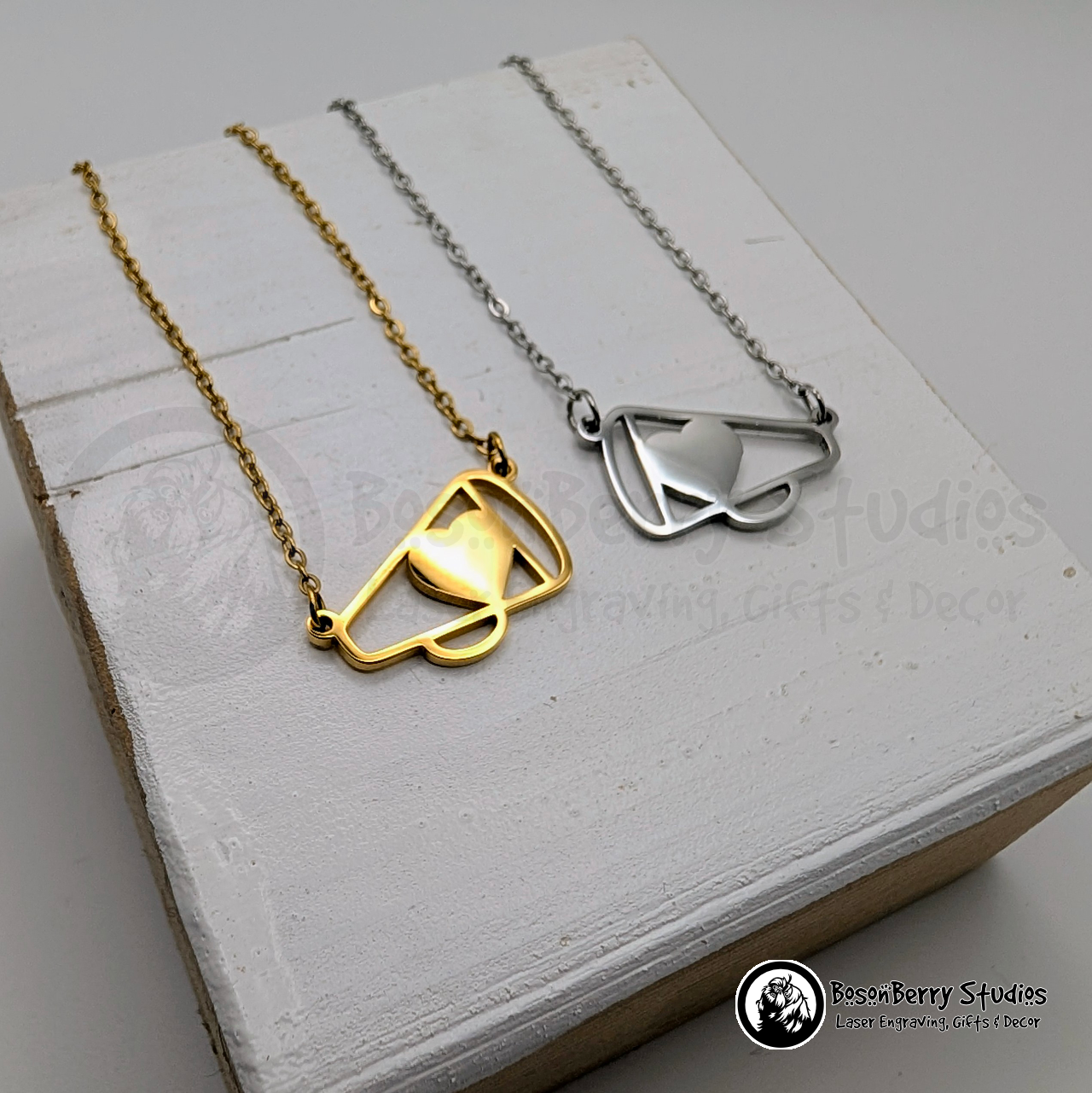 Petite Cheer Megaphone Necklace with Personalized Engraving