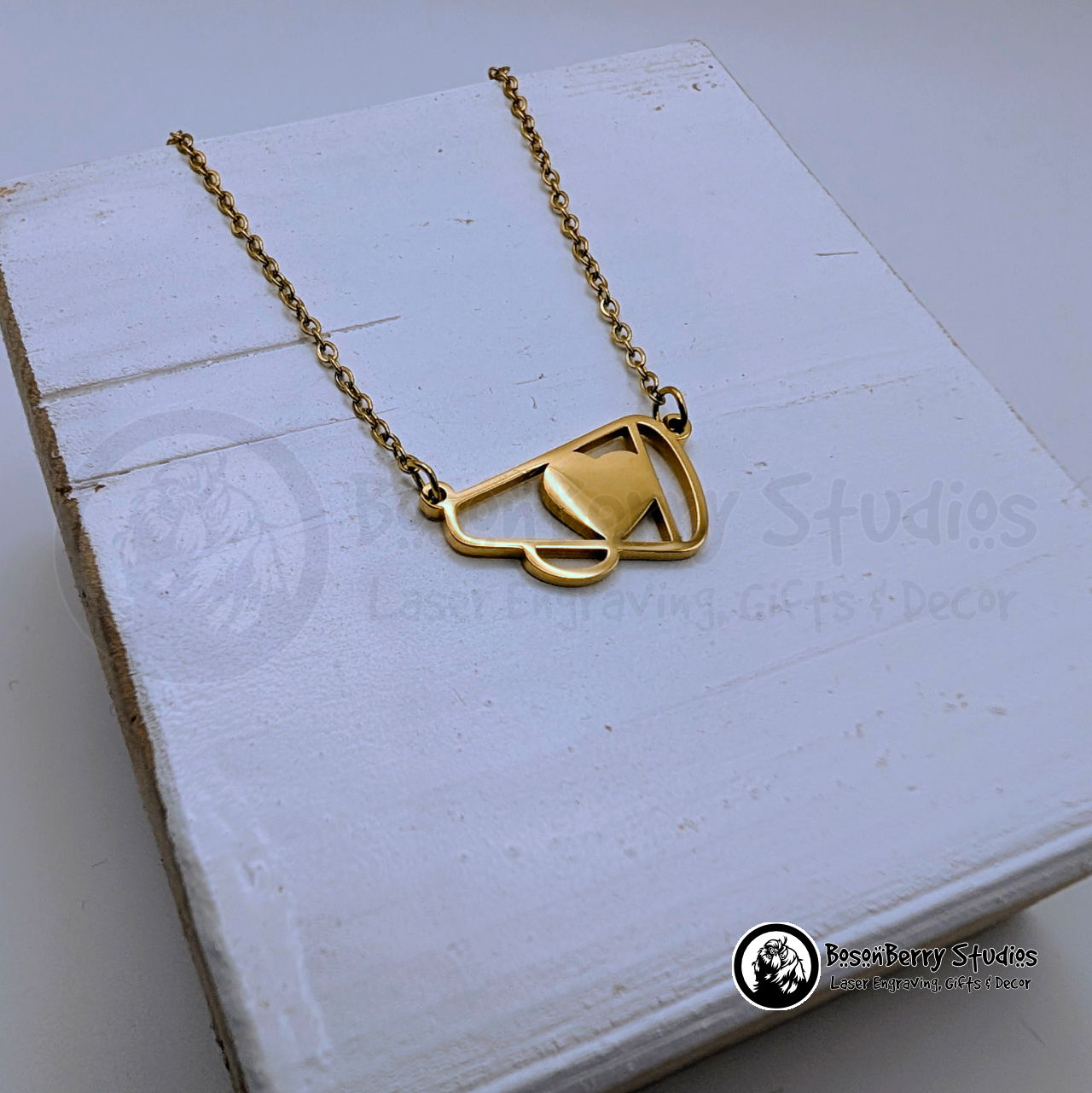 Petite Cheer Megaphone Necklace with Personalized Engraving