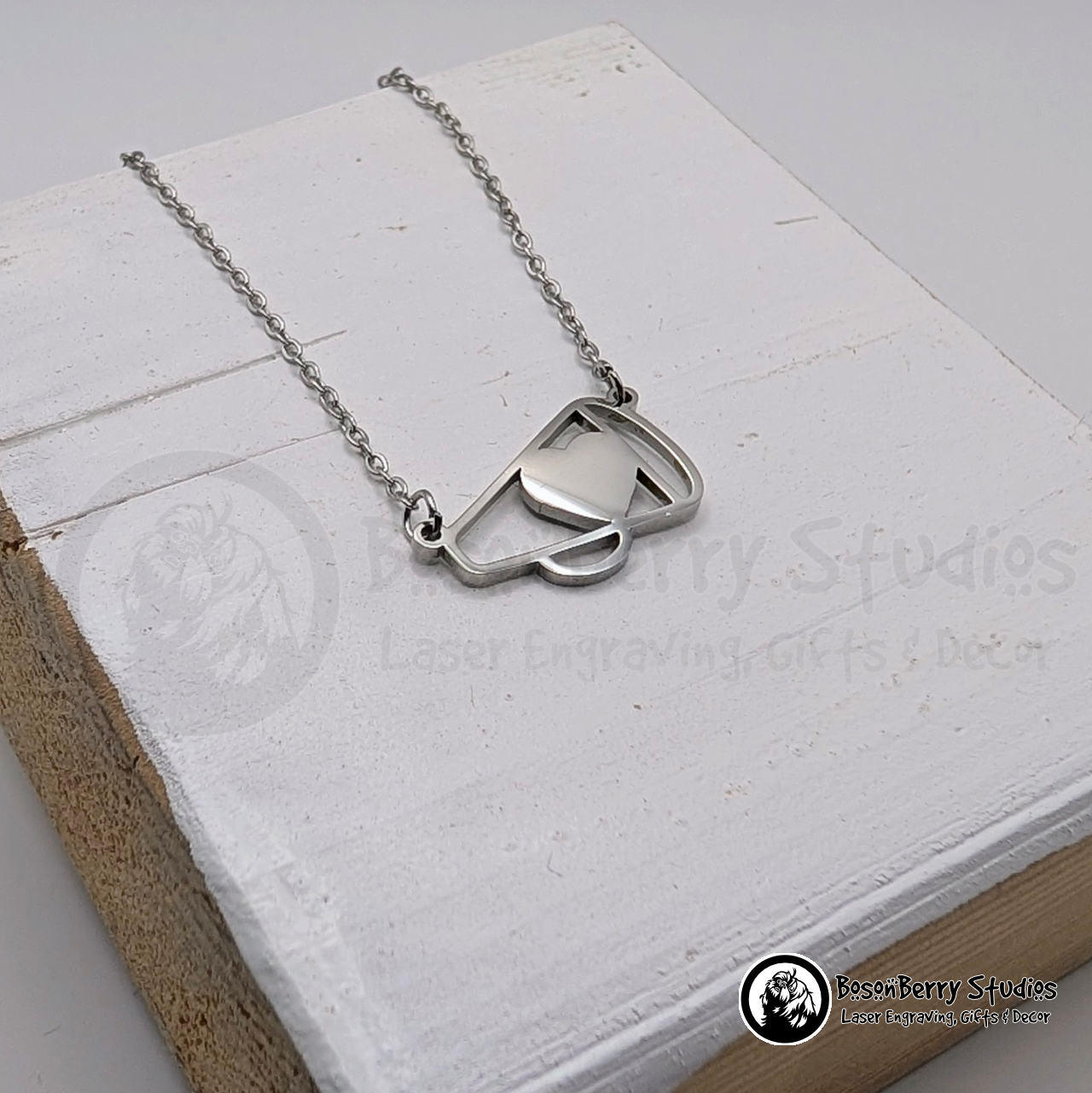 Petite Cheer Megaphone Necklace with Personalized Engraving