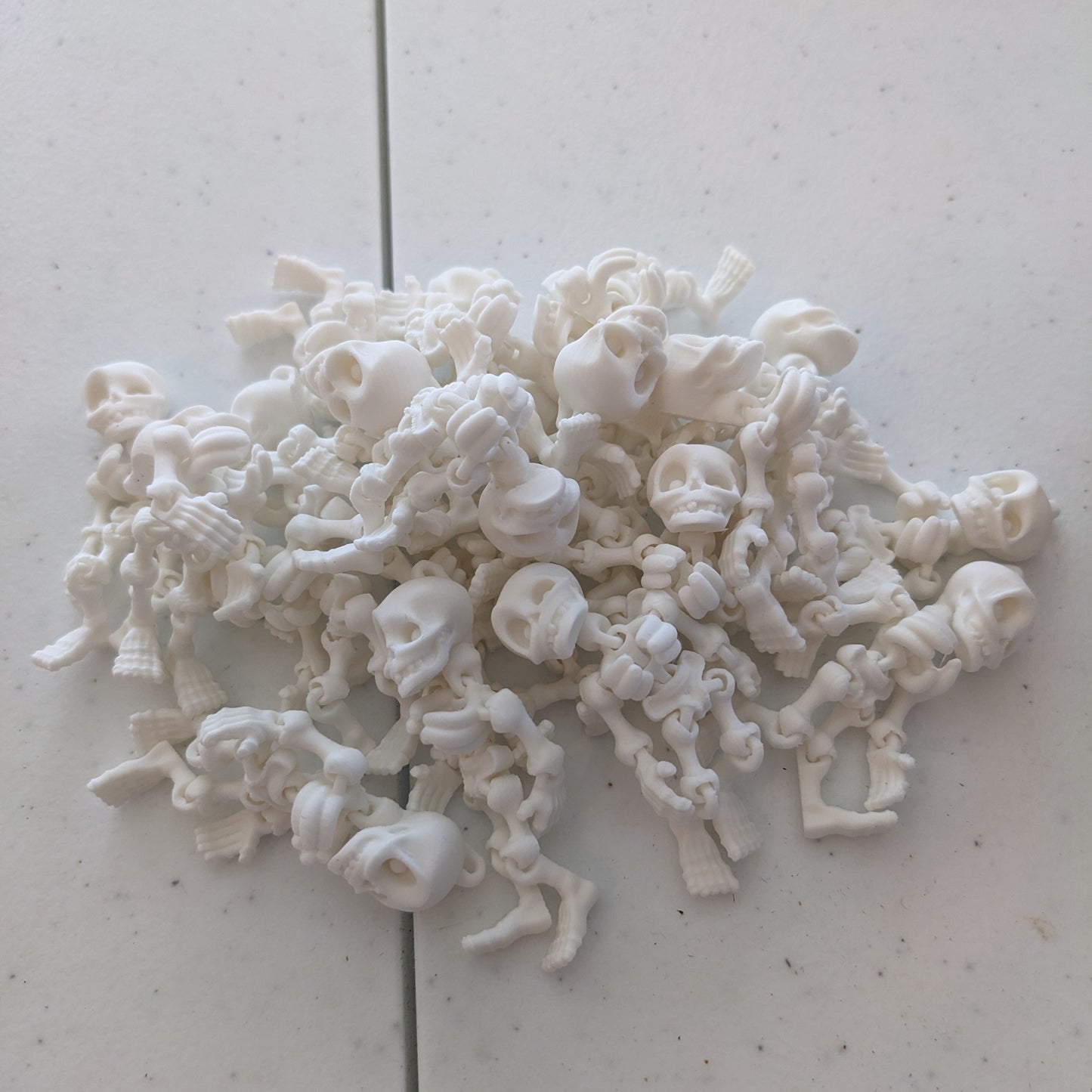 Wiggly Skeleton Articulated 3d Printed Earrings