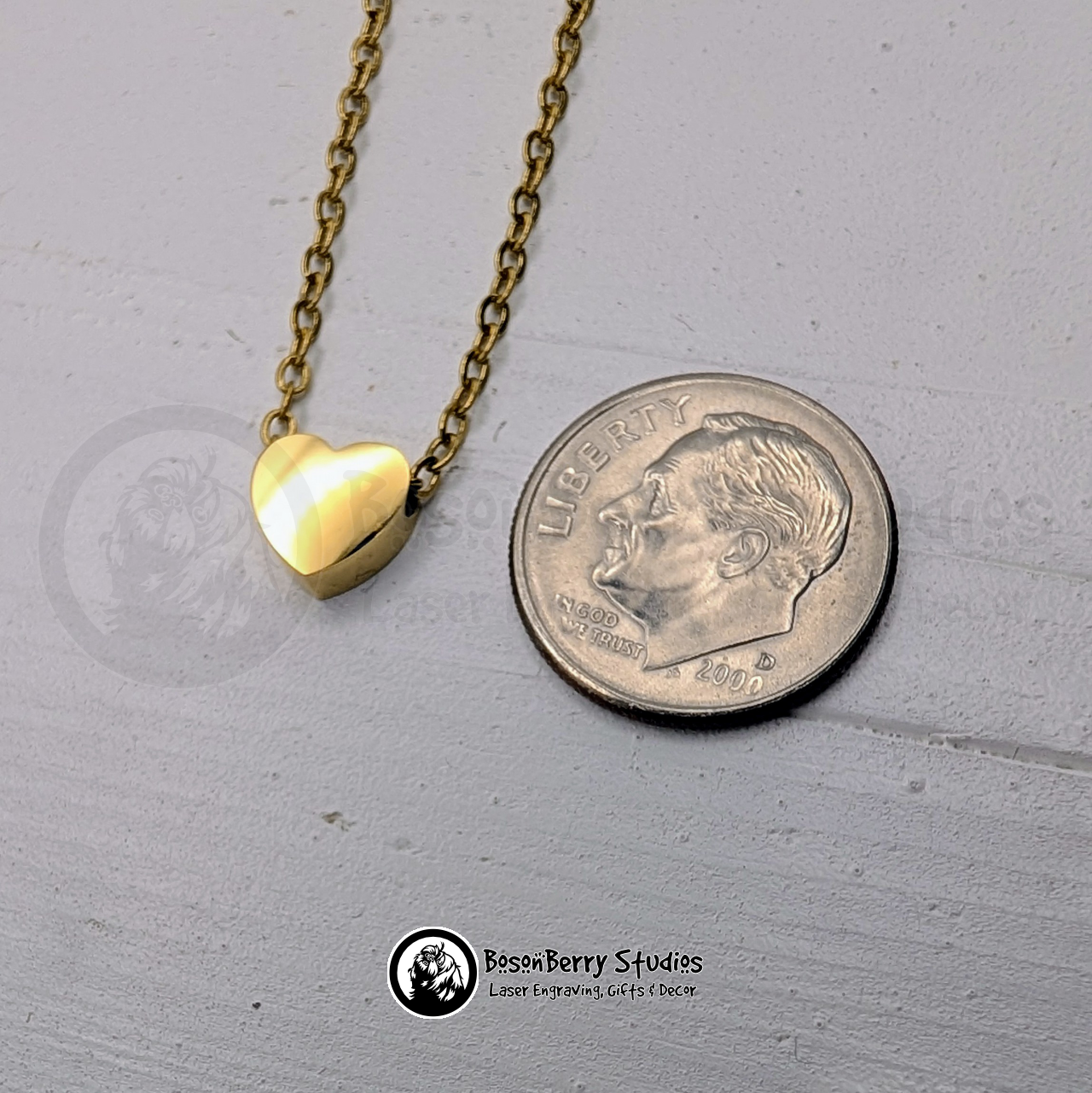 Tiny Heart Necklace with Personalized Engraving