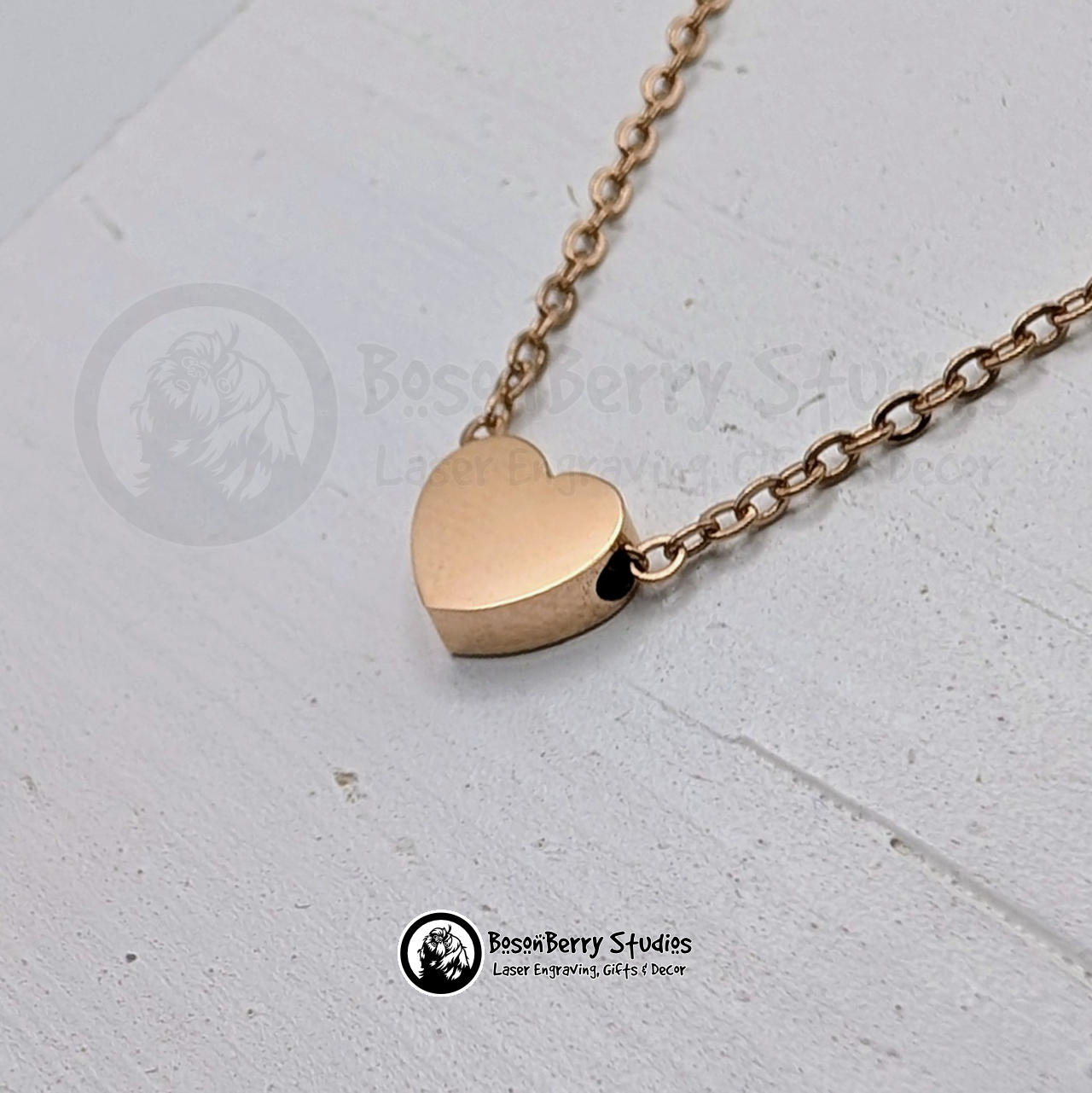Tiny Heart Necklace with Personalized Engraving