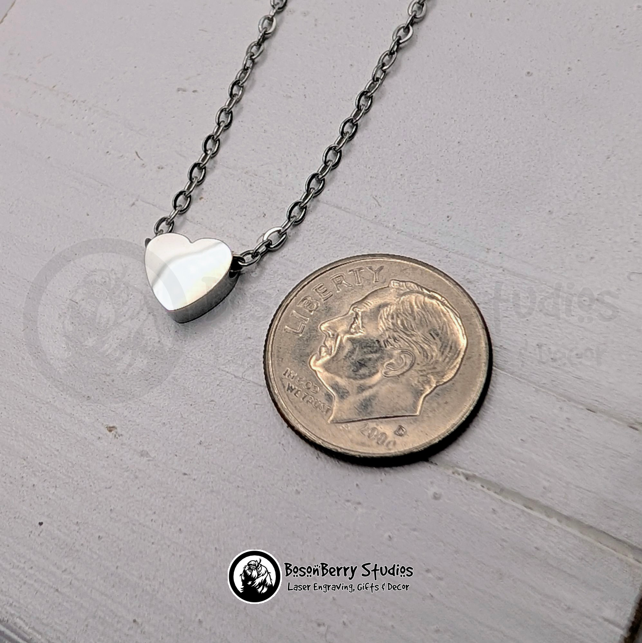 Tiny Heart Necklace with Personalized Engraving