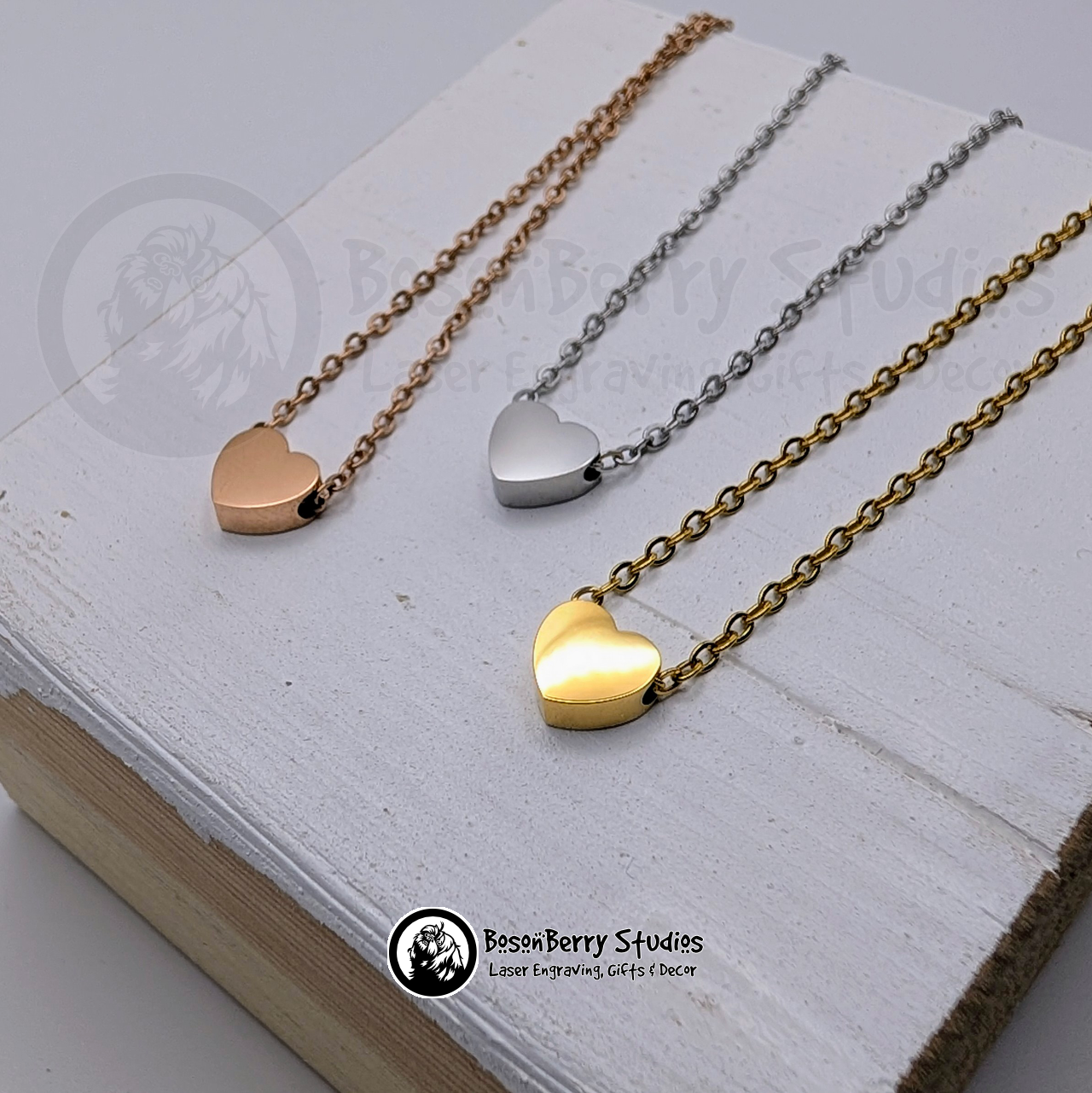 Tiny Heart Necklace with Personalized Engraving