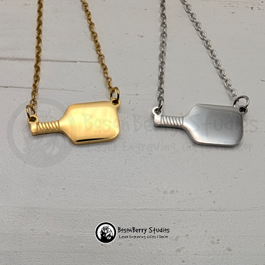 Pickleball Paddle Necklace with Personalized Engraving