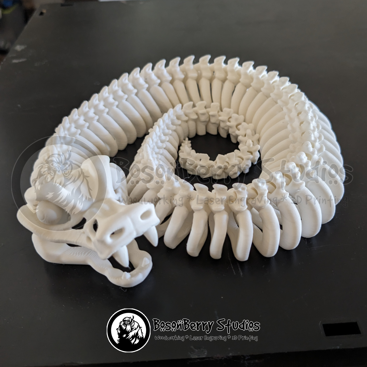 Skeleton Rattlesnake 3D Printed Snake