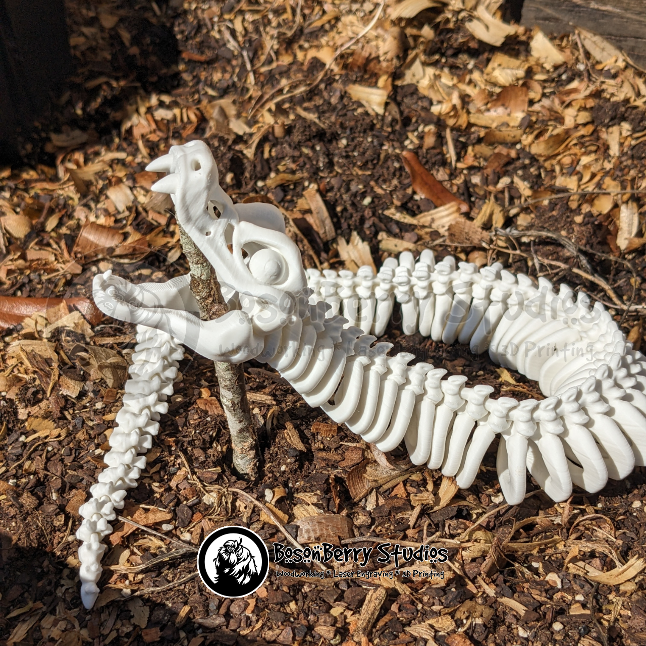 Skeleton Rattlesnake 3D Printed Snake