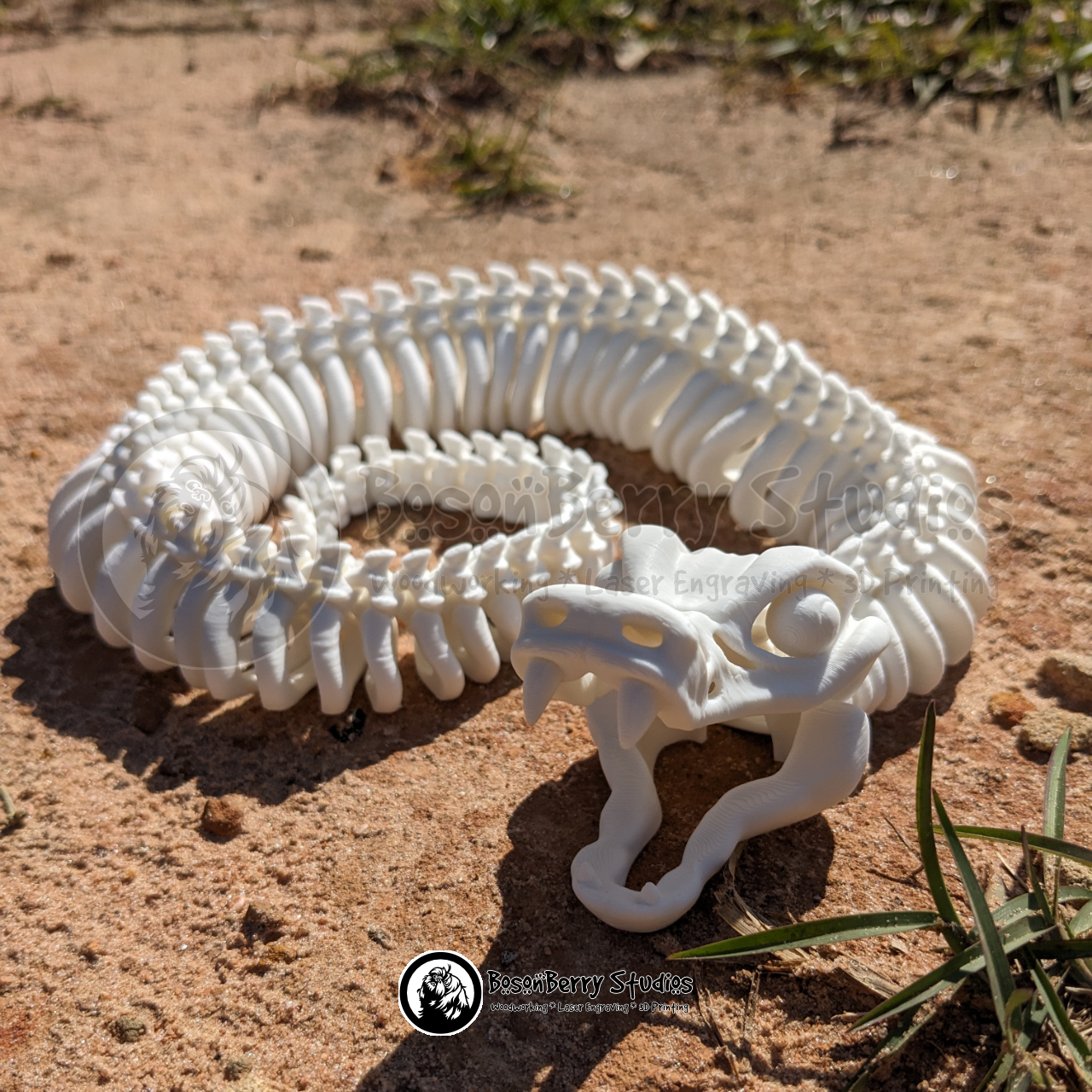 Skeleton Rattlesnake 3D Printed Snake