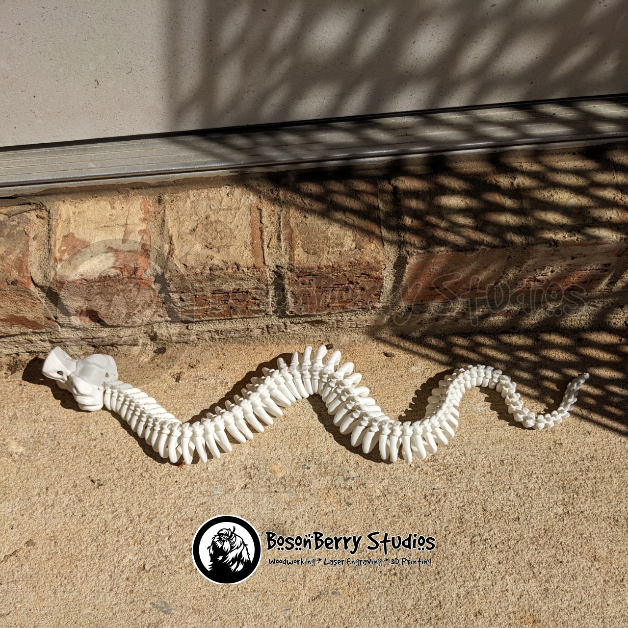 Skeleton Rattlesnake 3D Printed Snake
