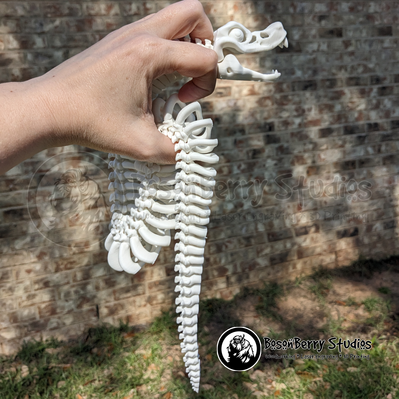 Skeleton Rattlesnake 3D Printed Snake