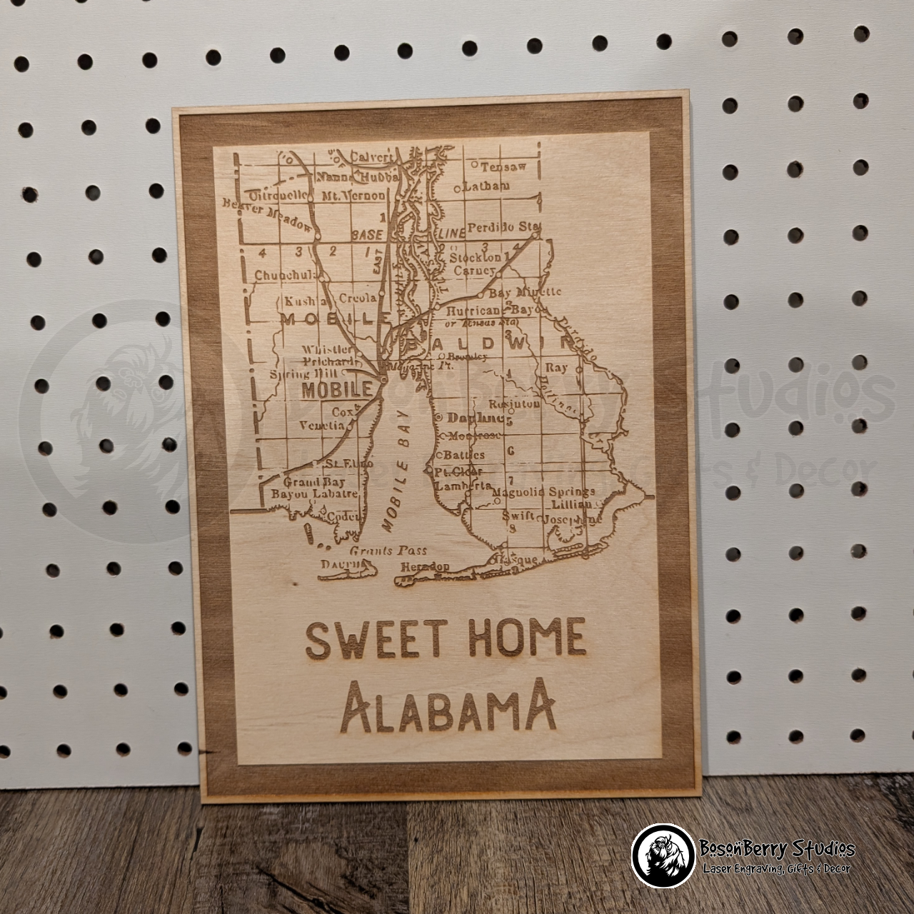 Sweet Home Alabama-Mobile Baldwin Map Sign