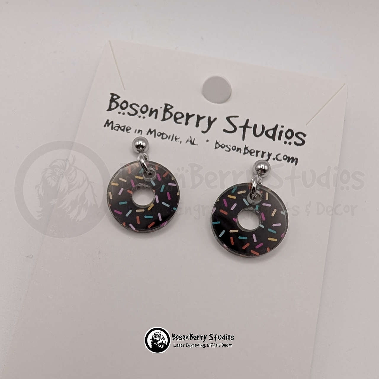 Tiny Sprinkle Donut Acrylic Earrings