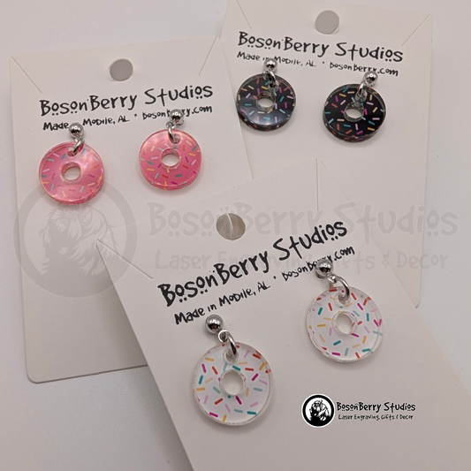 Tiny Sprinkle Donut Acrylic Earrings
