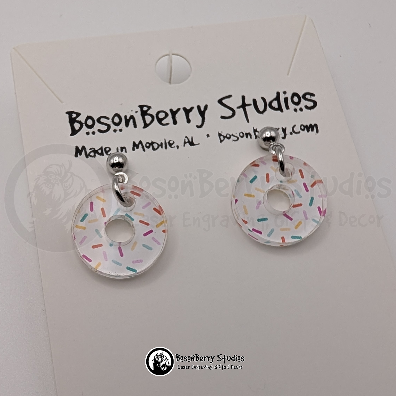 Tiny Sprinkle Donut Acrylic Earrings
