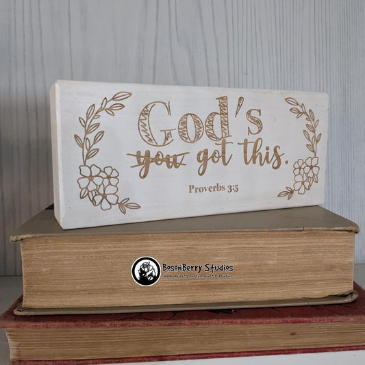 Bible Blocks-Decorative Bible Verse Shelf Signs - Long