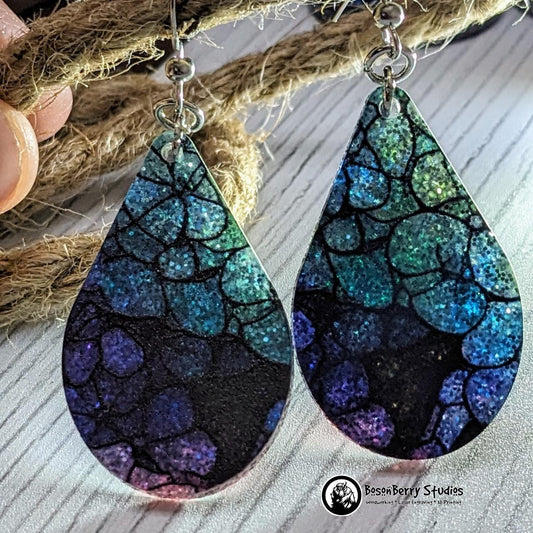 Hydrangea Glitter Acrylic Earrings