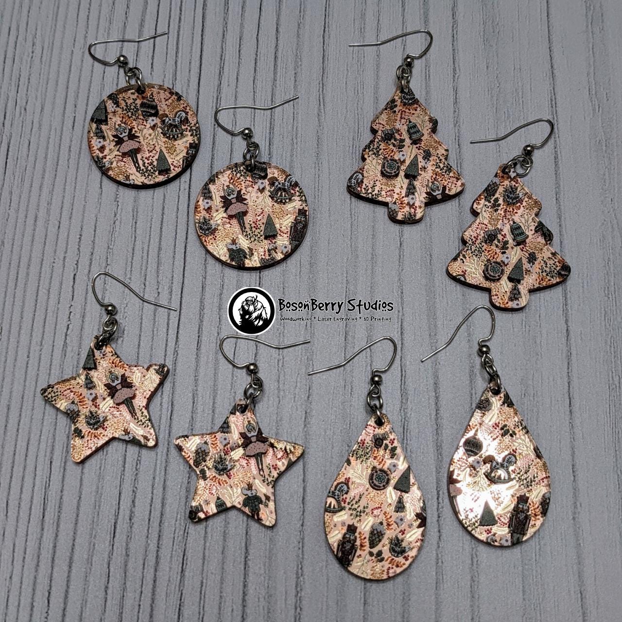 Nutcracker Rose-Gold Mirrored Acrylic Earrings