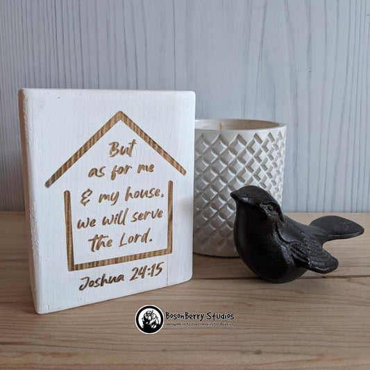 Bible Blocks-Decorative Wooden Shelf Signs - Short