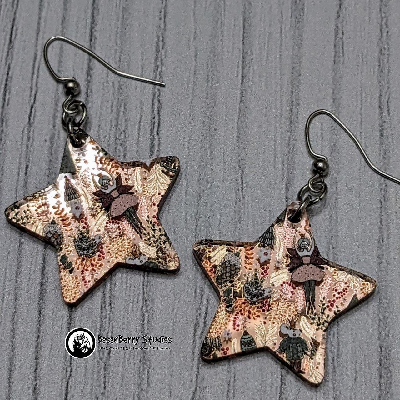 Nutcracker Rose-Gold Mirrored Acrylic Earrings