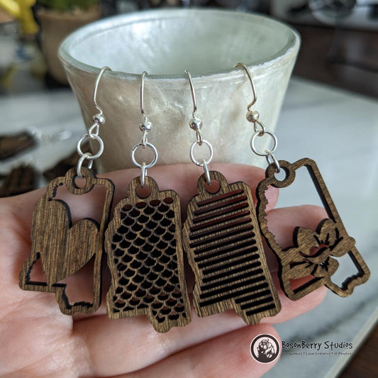 Modern Mississippi Wooden Earrings-4 Patterns