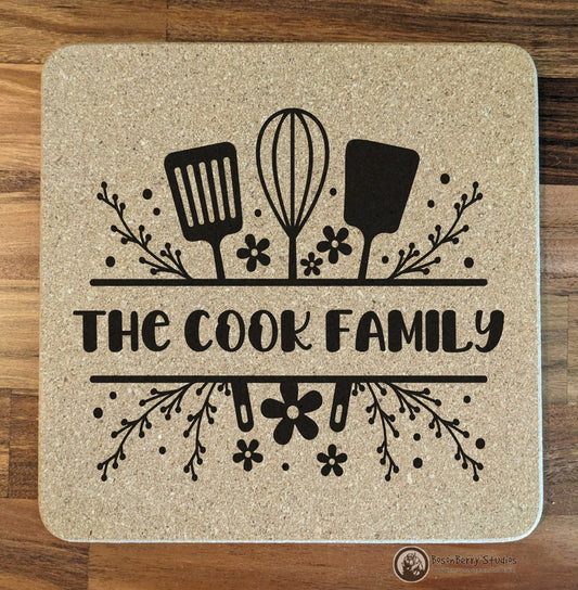 Personalized Cork Trivets | Kitchen Décor | Home | Gifts | Laser Engraved