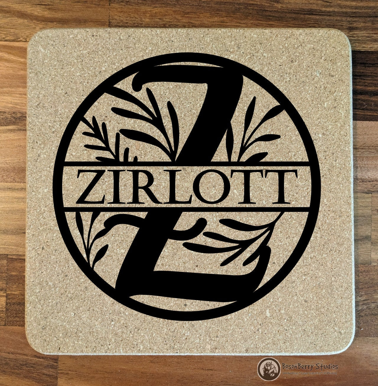 Floral Spray Cork Trivets | Kitchen Décor | Home | Gifts | Laser Engraved