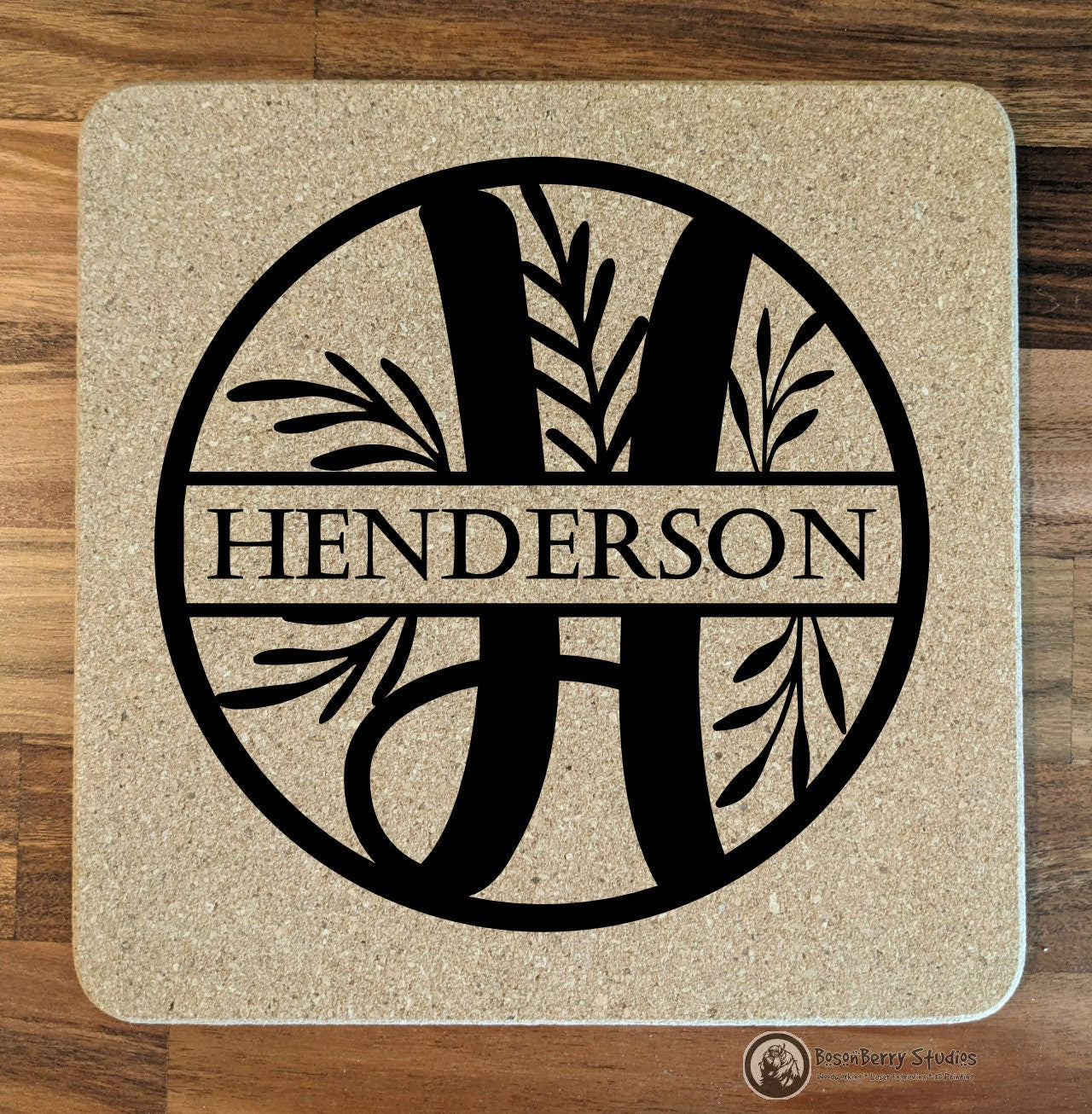 Floral Spray Cork Trivets | Kitchen Décor | Home | Gifts | Laser Engraved