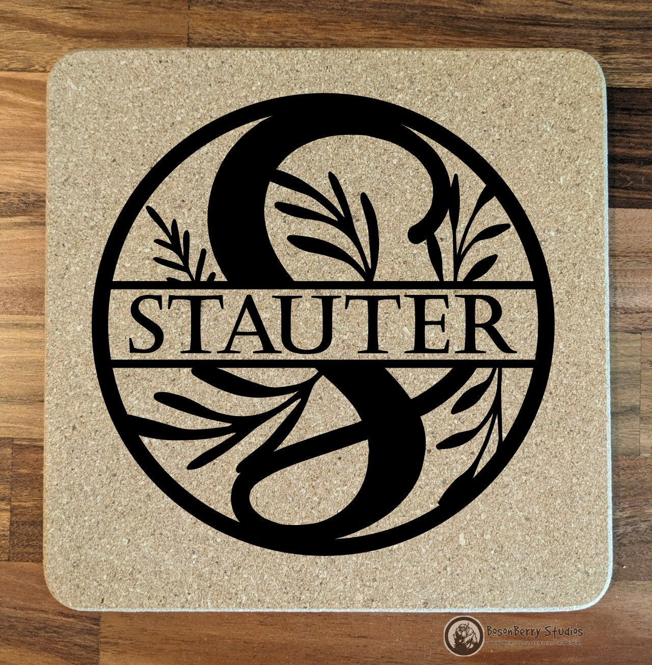 Floral Spray Cork Trivets | Kitchen Décor | Home | Gifts | Laser Engraved