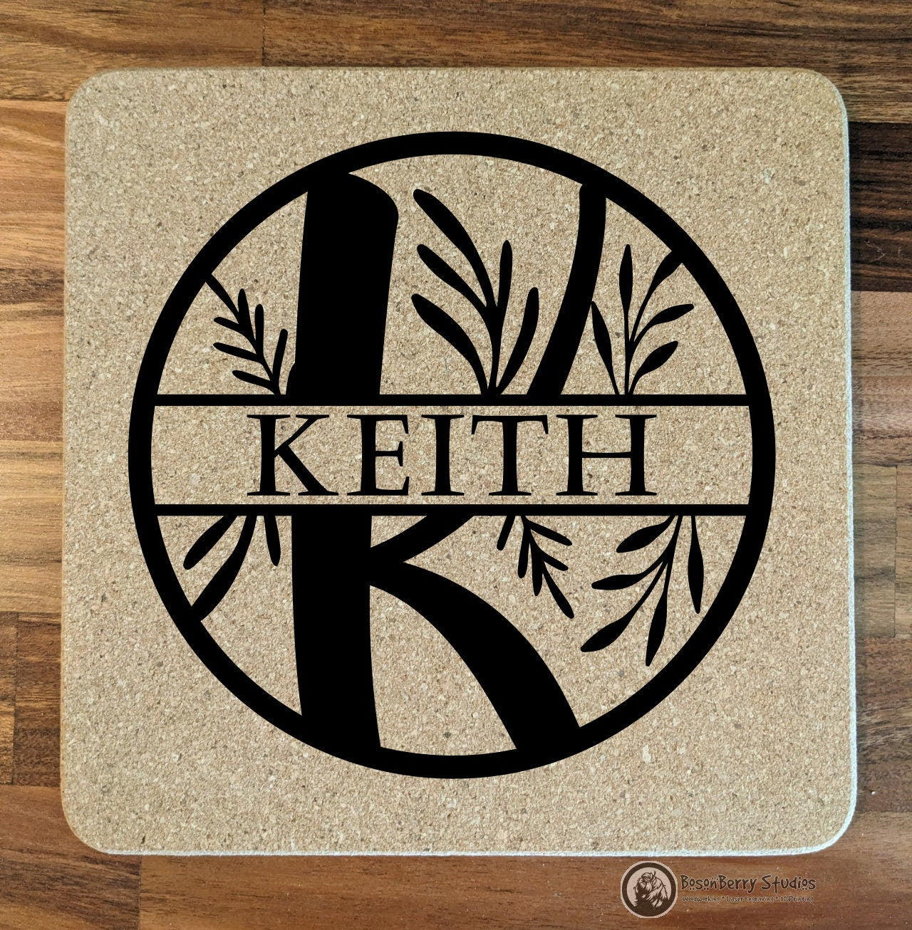 Floral Spray Cork Trivets | Kitchen Décor | Home | Gifts | Laser Engraved